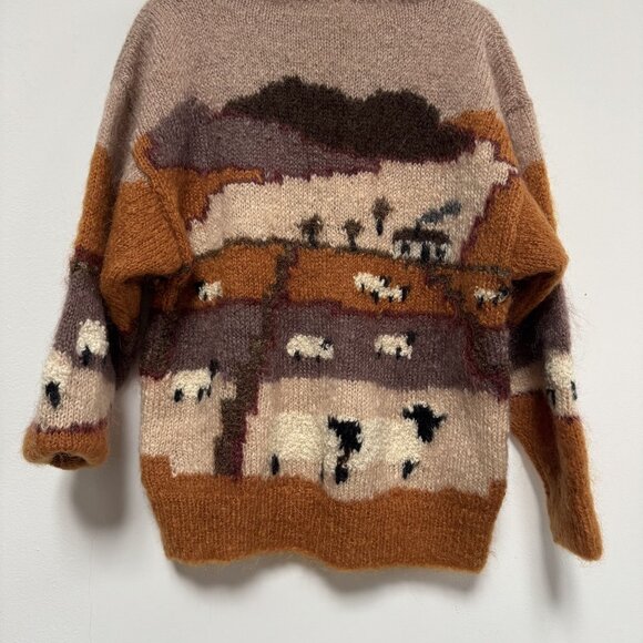 Vtg SELINA KNITWEAR Mohair Pastoral Farm Handmade Sweater England M susie lee - Picture 2 of 10